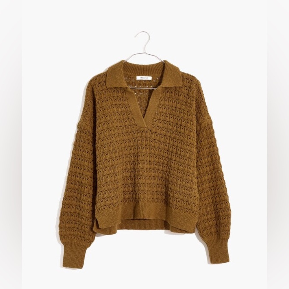 MADEWELL | sunbury open-stitched polo sweater - Picture 8 of 8
